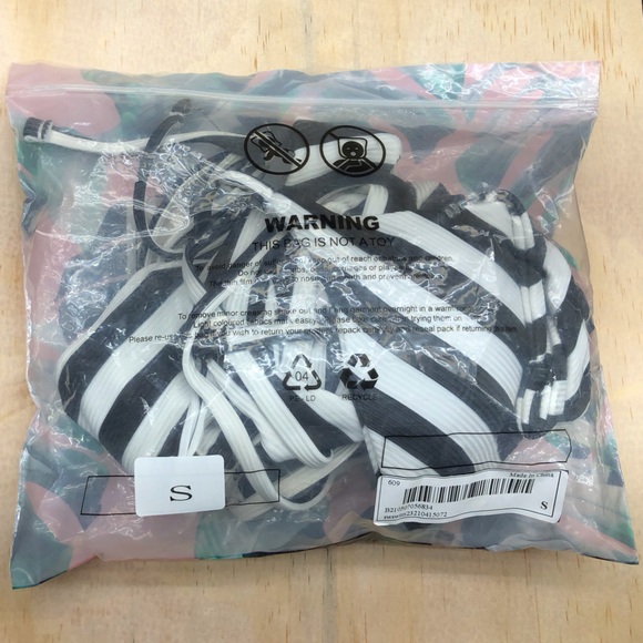 SHEIN bikini striped black and white with pads (can be removed) NEW small - Picture 6 of 9